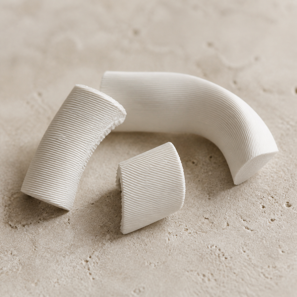 Physical prototypes with visible layered texture